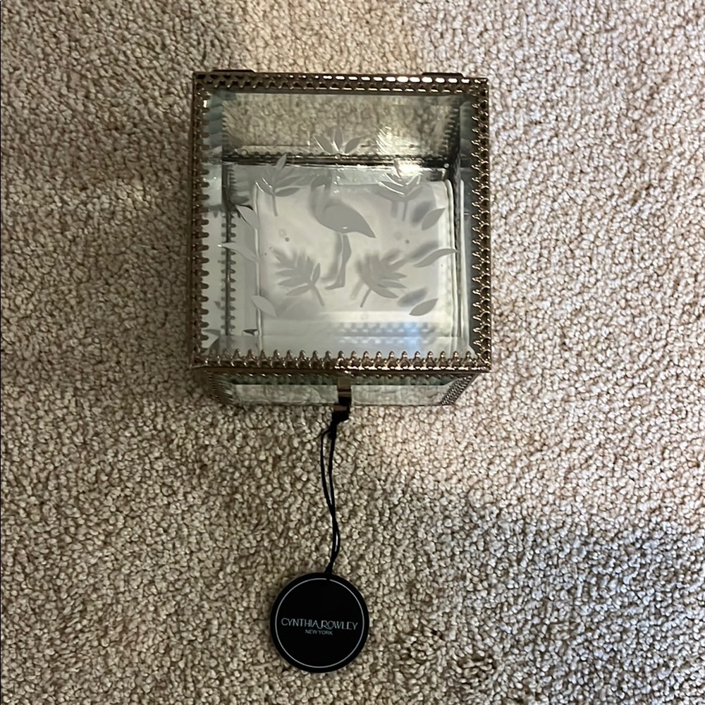 Cynthia Rowley Gold and Silver Glass Jewelry Box